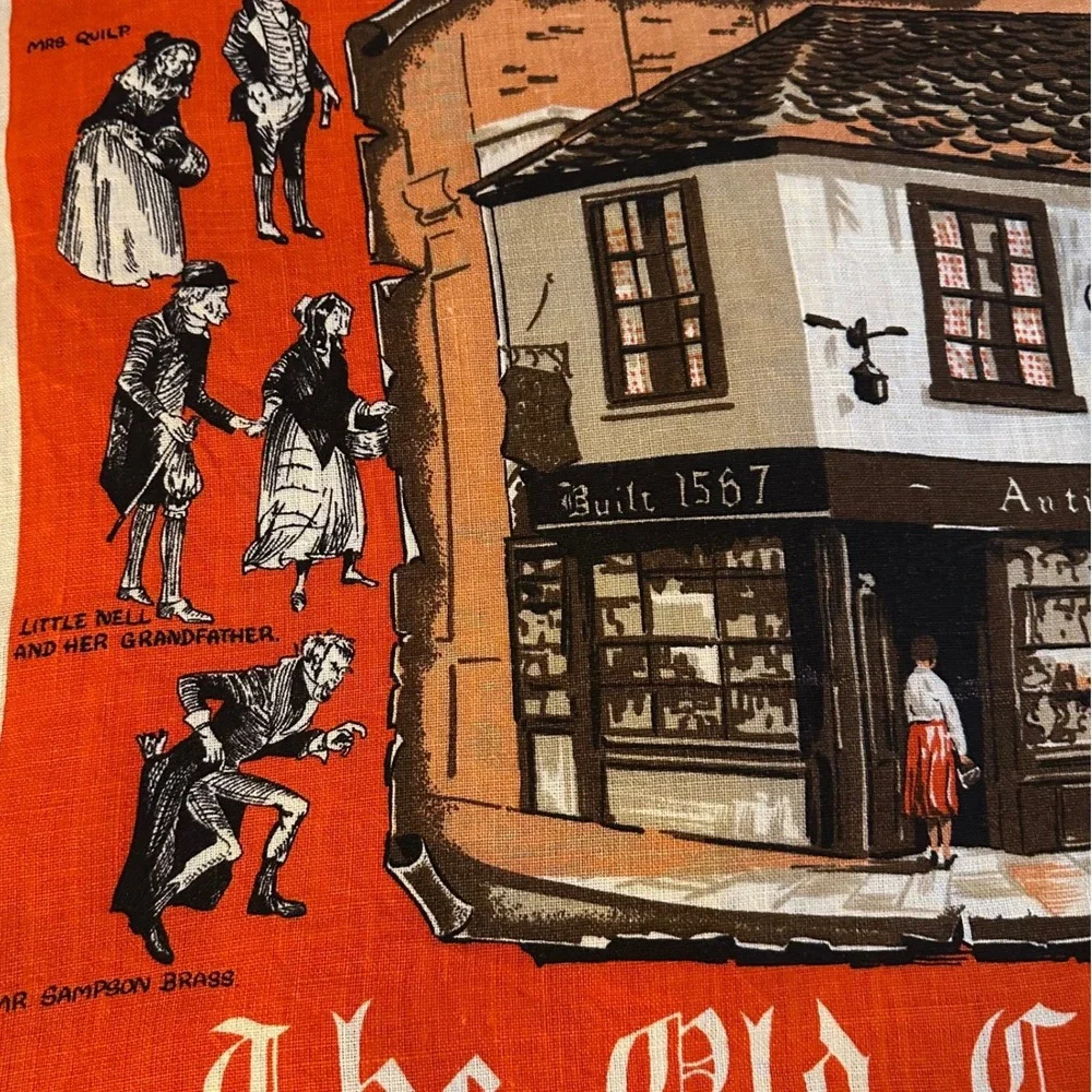 Vintage Ulster Linen Tea Towel The Old Curiosity Shop Charles Dickens Ireland